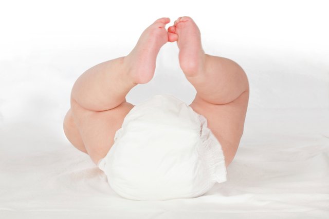 Cute baby buttock with diaper