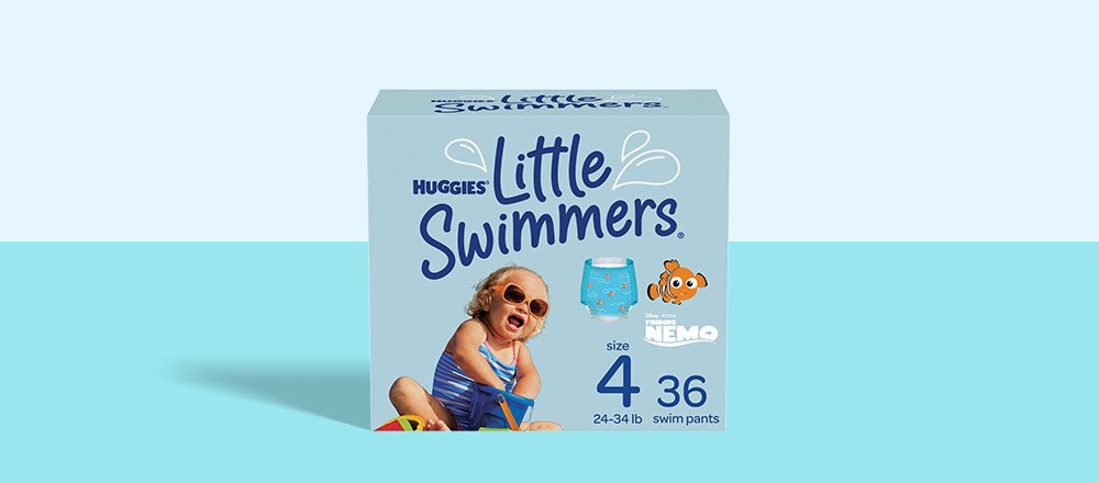 Una caja de calzoncitos de natación Huggies Little Swimmers