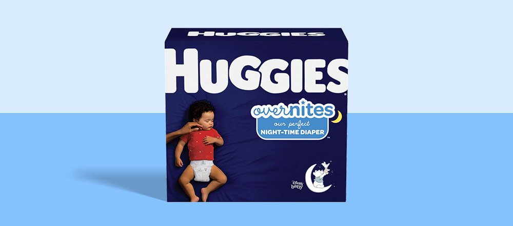 A box of Huggies Overnites Diapers