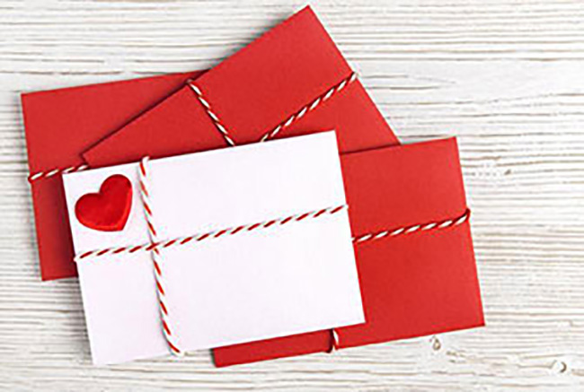 red envelopes with a heart