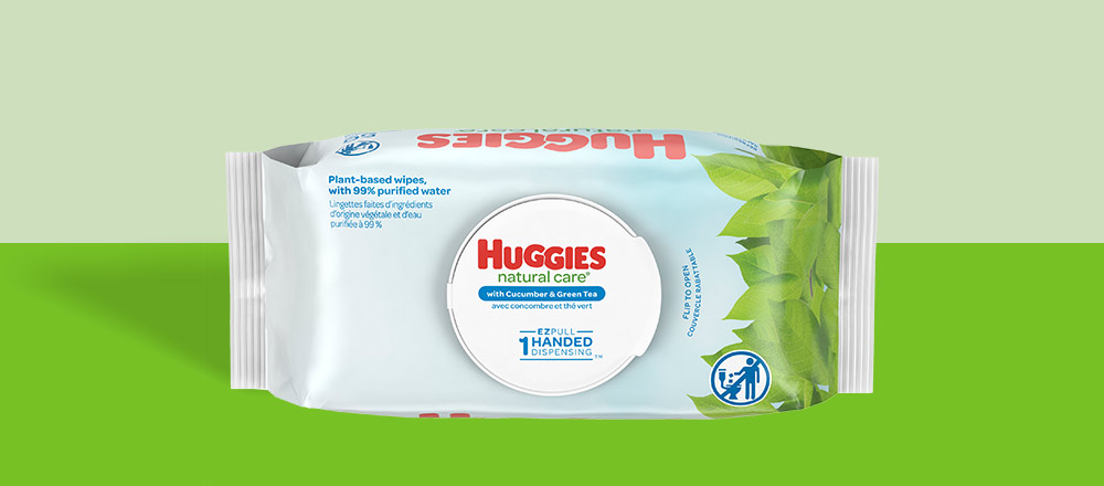 A package of Huggies Natural Care Refreshing Wipes