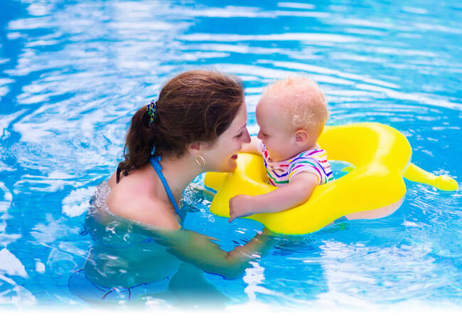 Mom and Baby in pool