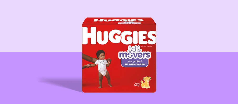 A box of Huggies Little Movers Diapers